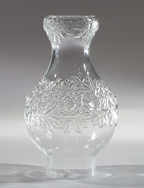 3" Fitter, 9-1/4" Tall Embossed "Roses" Chimney