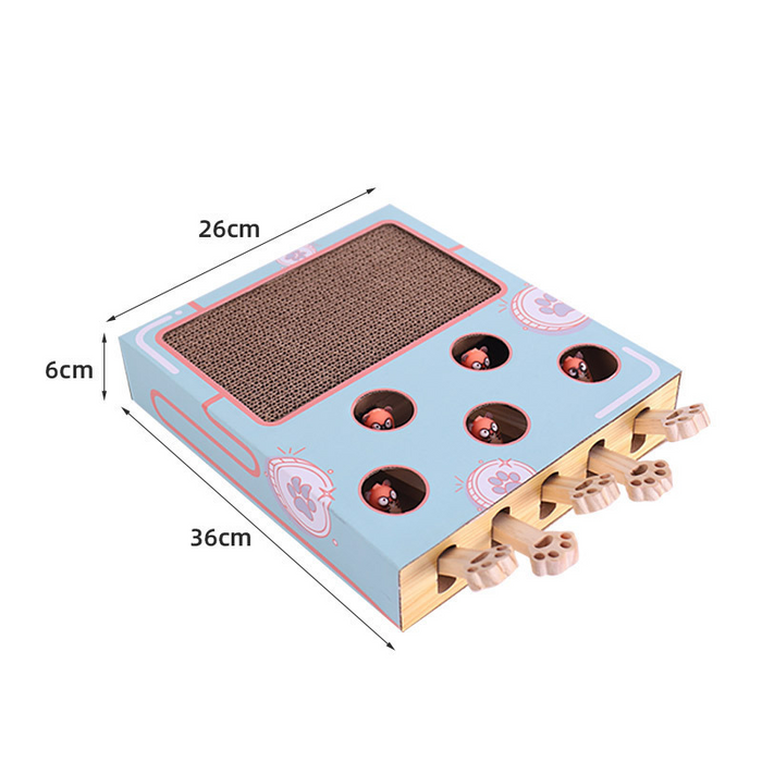 3-in-1 Cat Activity Playground – Scratcher, Hideout & Lounge Bed