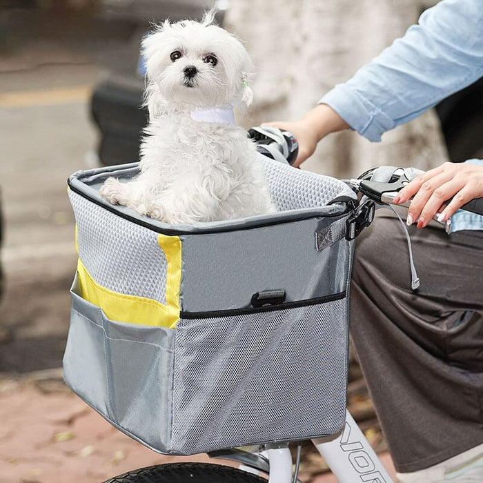 3-in-1 Dog Bike Basket – Removable Pet Carrier with Safety Buckle