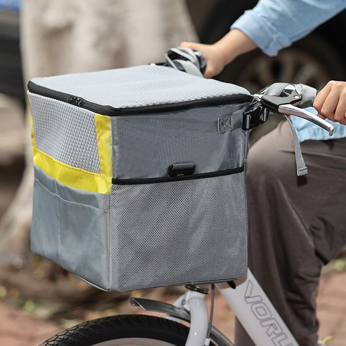 3-in-1 Dog Bike Basket – Removable Pet Carrier with Safety Buckle