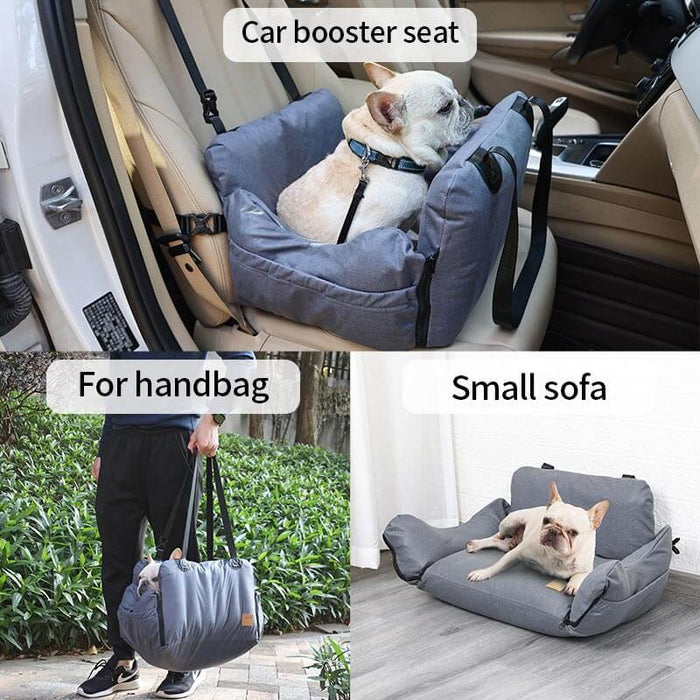 3-in-1 Dog Car Seat – Waterproof Booster Seat with Safety Belt