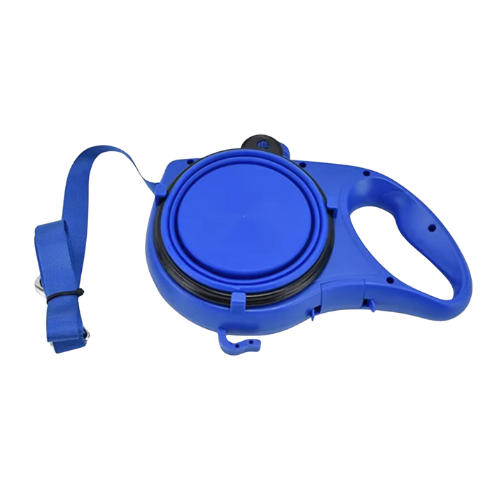 3-in-1 Dog Leash with Built-In Water Bottle, Bowl & Waste Bag Dispenser | Portable Travel Design