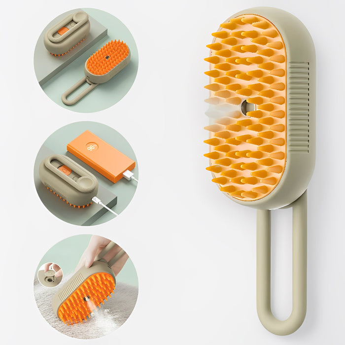 3-in-1 Dog Steam Brush | Gentle Grooming & Deshedding Care