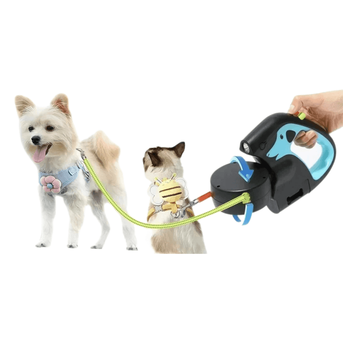 3-in-1 Duo Belt with Flashlight | Dual Retractable Leash for Dogs