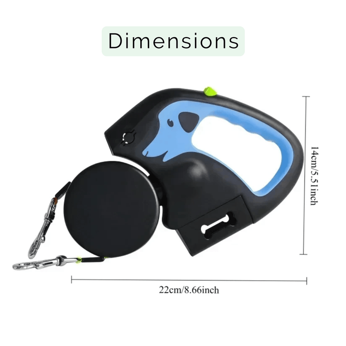 3-in-1 Duo Belt with Flashlight | Dual Retractable Leash for Dogs