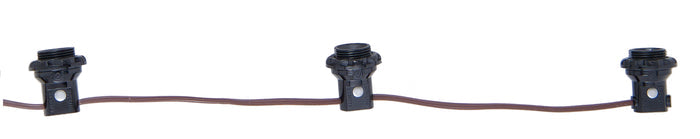 3-Light, E12 Candelabra Socket Harness Set, Each With Phenolic Rring & 18/2 Wire Leads