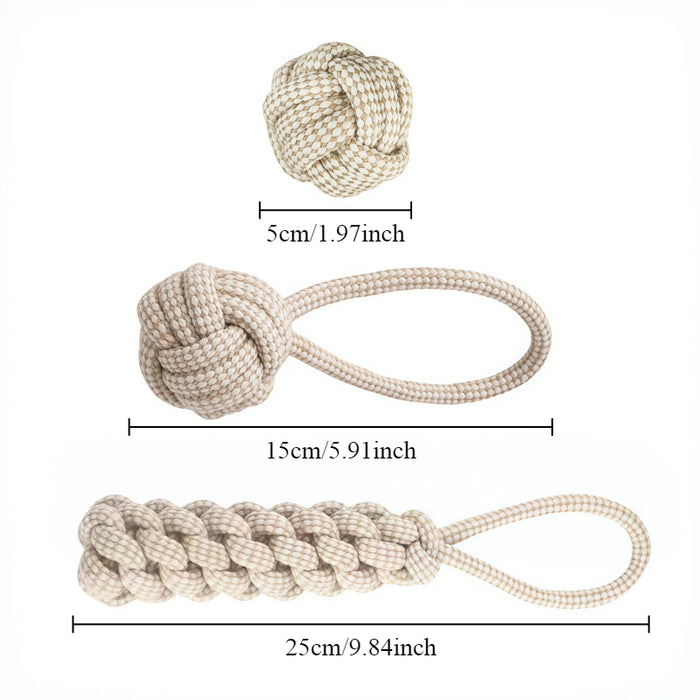 3-Pack Dog Rope Knot Toys for Chewing, Tugging & Interactive Play