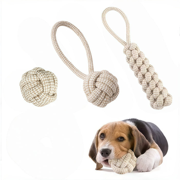 3-Pack Dog Rope Knot Toys for Chewing, Tugging & Interactive Play