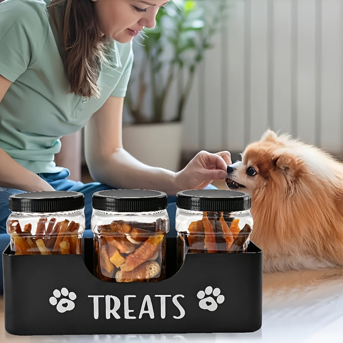 3-Piece Airtight Pet Treat Container Set | Farmhouse Dog &Cat Food Storage