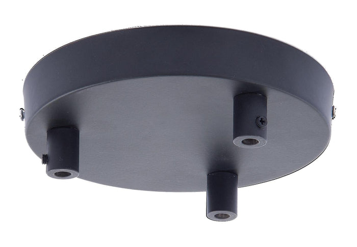 3-Port Lighting Fixture Canopy Kit w/Flat Black Finish, 6" dia.