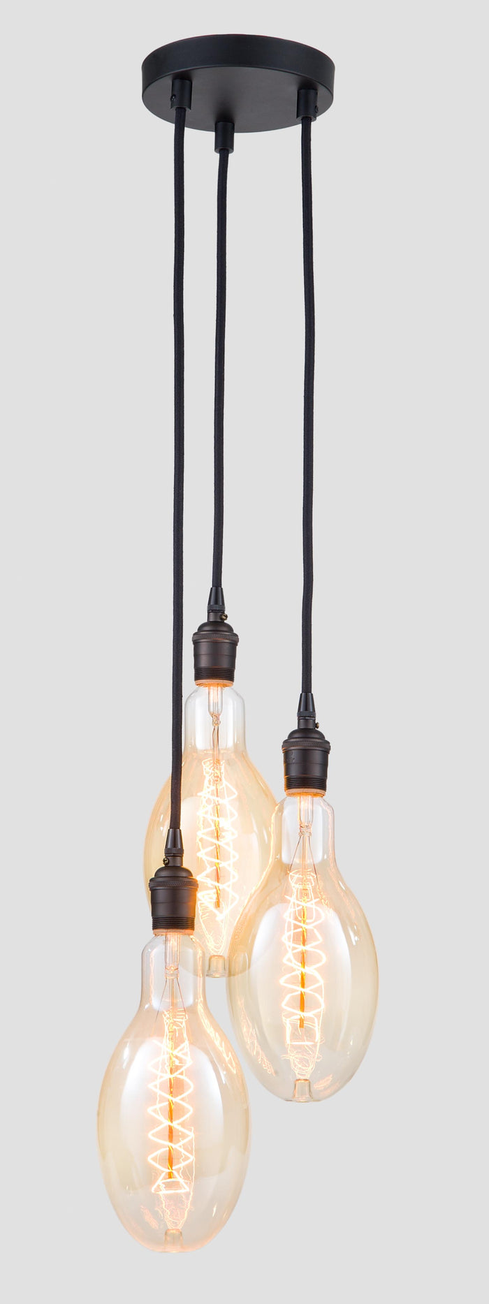 3-Port Lighting Fixture Canopy Kit w/Flat Black Finish, 6" dia.