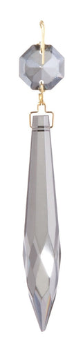 3" Smoke Finish U-Drop Lamp Prism, ~4-1/4" overall length