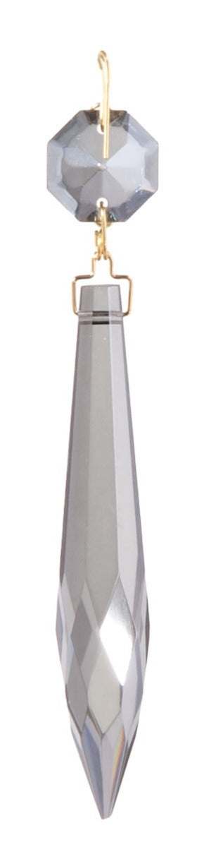 3" Smoke Finish U-Drop Lamp Prism, ~4-1/4" overall length