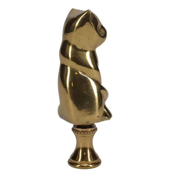 3" Tall Finial Solid Brass Cat, 1/4-27F Tap (15127)
