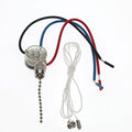 3-Way Brass Ceiling Fan Pull Switch, Nickel, 36" Long String & Bell (40413N)
