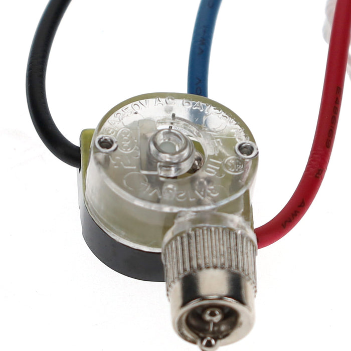 3-Way Brass Ceiling Fan Pull Switch, Nickel, 36" Long String & Bell (40413N)
