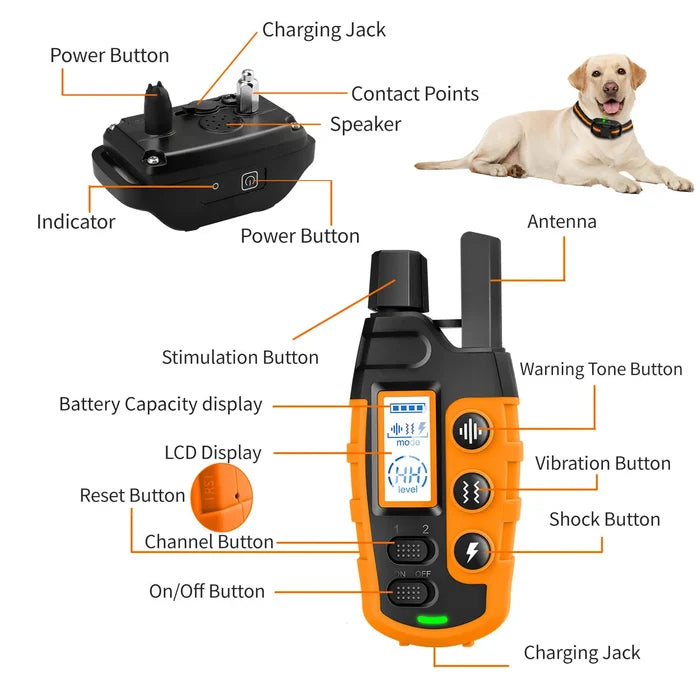 3300FT Dog Training Collar with Remote – Waterproof Rechargeable Collar for Dogs