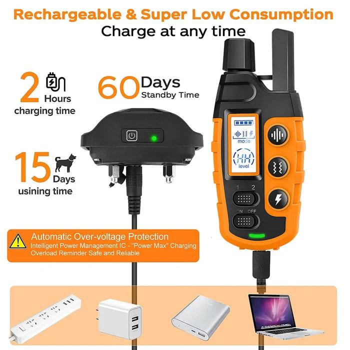 3300FT Dog Training Collar with Remote – Waterproof Rechargeable Collar for Dogs