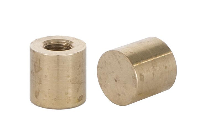 3/4 Inch Tall Unfinished Brass Flat Cap with Blind Tap, 1/8F