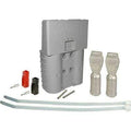 Motive power connector kit with housing, lugs, pins, zip ties, and small connectors