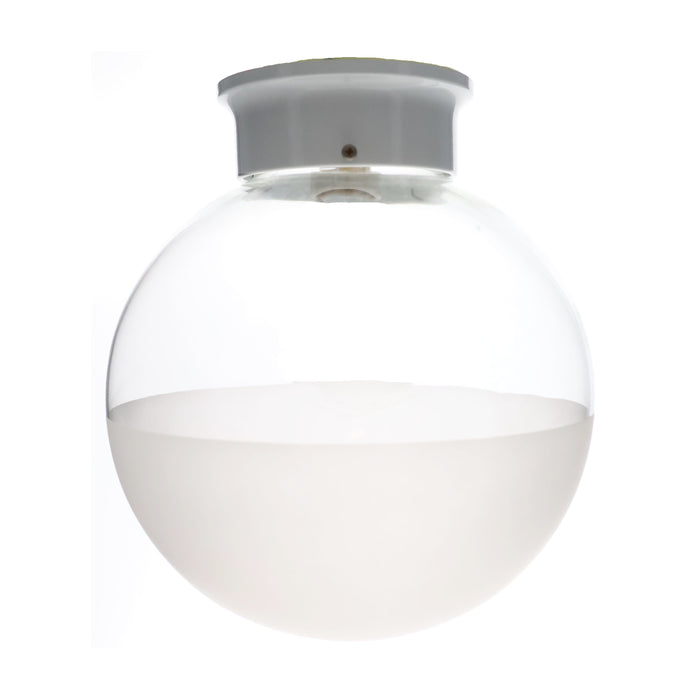 4" Fitter Wired Flush Mount Ceiling Fixture in White Finish & 10" Half-Frost Shade (11876WSH)