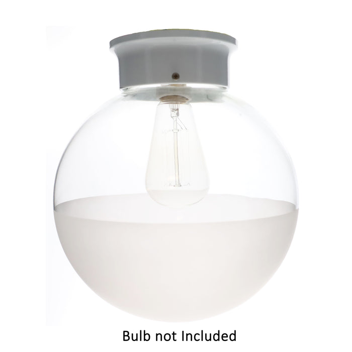 4" Fitter Wired Flush Mount Ceiling Fixture in White Finish & 10" Half-Frost Shade (11876WSH)