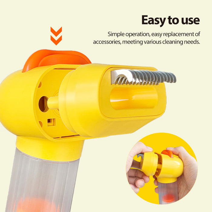 4-in-1 Pet Grooming & Cleaning Kit | Cute Duck Design - Deshedding & Vacuum Tool