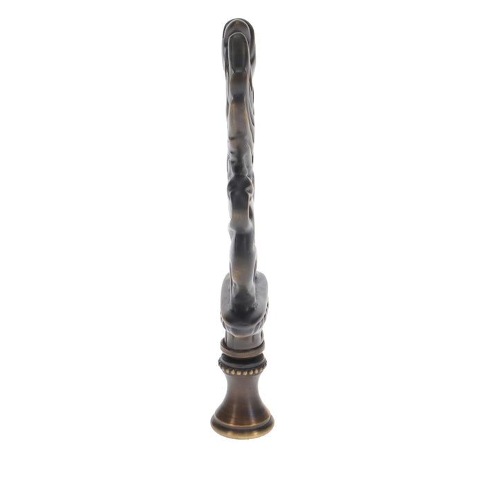 4" Tall Brass Finial, Griffin, Dark Antique Bronze, 1/4-27F Tap (15164BR)