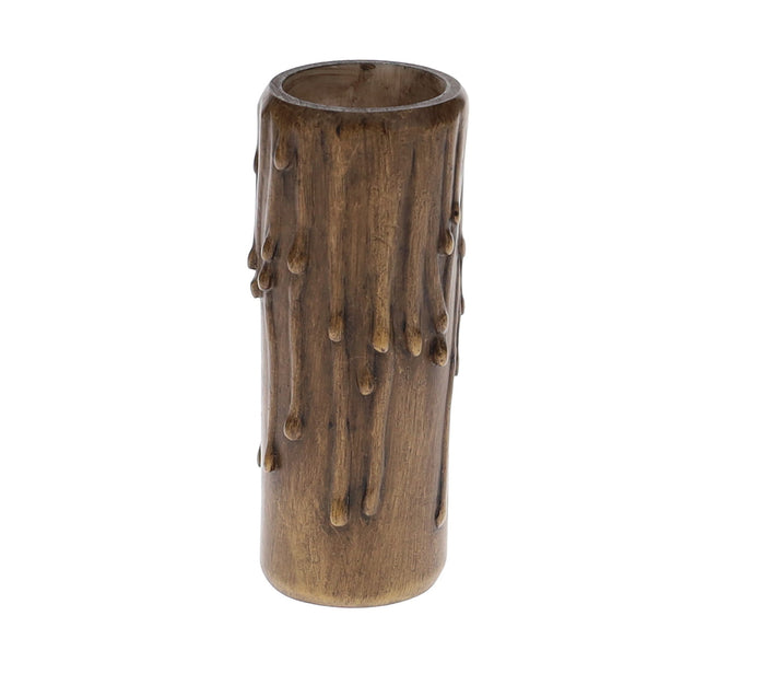 4" Tall MEDIUM Base Antique Polybeeswax Candle Cover (19912A)