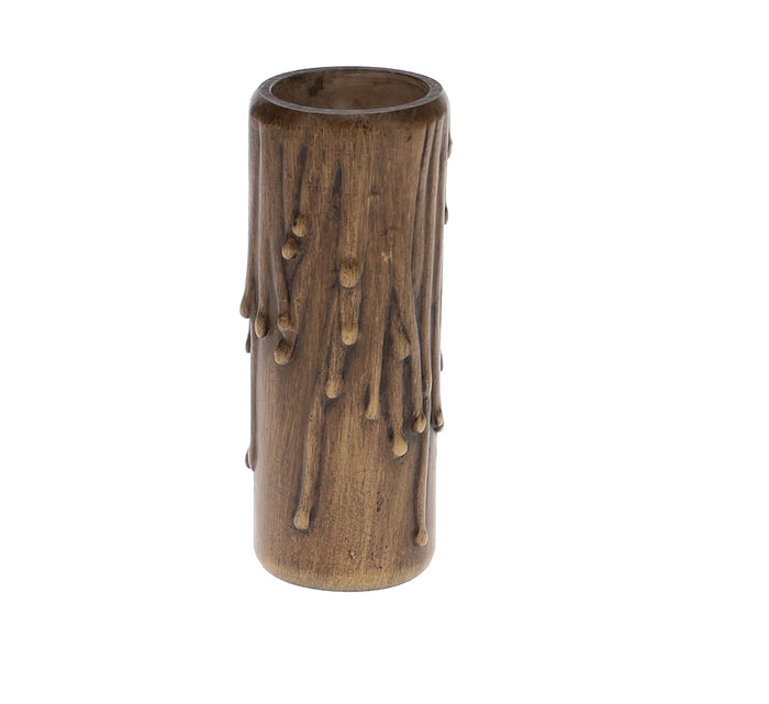 4" Tall MEDIUM Base Antique Polybeeswax Candle Cover (19912A)