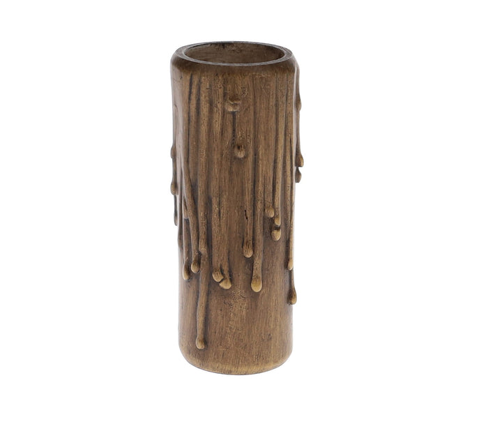 4" Tall MEDIUM Base Antique Polybeeswax Candle Cover (19912A)