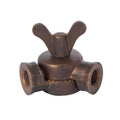 45mm Tall Lamp Swivel with Teeth & Butterfly Pin, Female 1/8 IPS, Antique Bronze