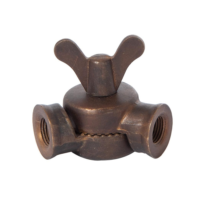 45mm Tall Lamp Swivel with Teeth & Butterfly Pin, Female 1/8 IPS, Antique Bronze