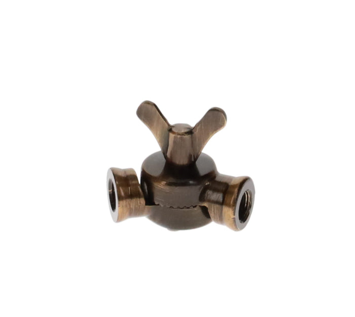 45mm Tall Lamp Swivel with Teeth & Butterfly Pin, Female 1/8 IPS, Antique Bronze (20530B)