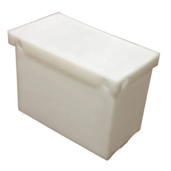 Heavy duty white 4D battery box with secure lid for industrial power storage