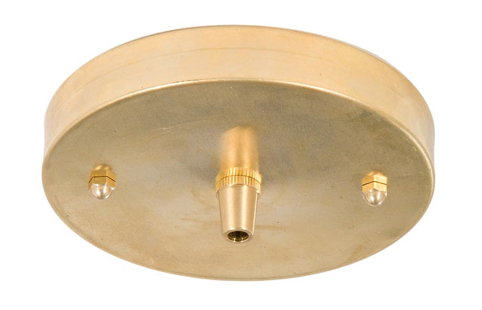 5 1/8", 1/8 IP Slip, Brass Ceiling Canopy Kit with Metal Cord Grip Bushing - Unfinished Brass