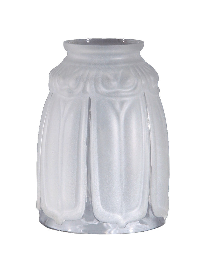 5-1/8 inch tall Clear and Frosted Panel Fixture Shade, 2-1/4 inch lip fitter