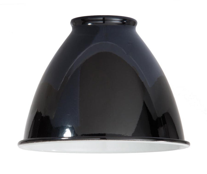 5-3/4" Diameter, Small Metal Lamp Shade - Black enamel color (08359B)