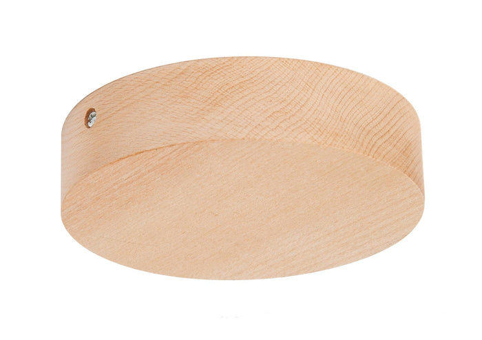 5 3/8" Dia. Round Beech Wood Canopy With No Center Hole & Hardware Kit, Unfinished