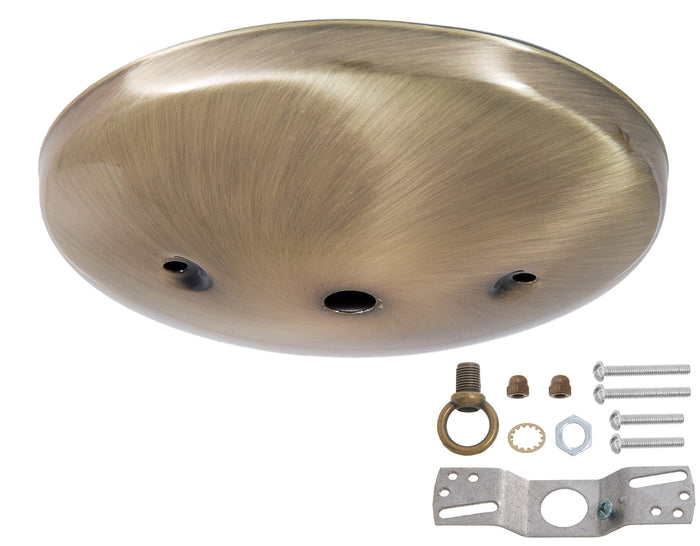 5" Antique Brass Finish, Modern Shallow Design Fixture Canopy Kit