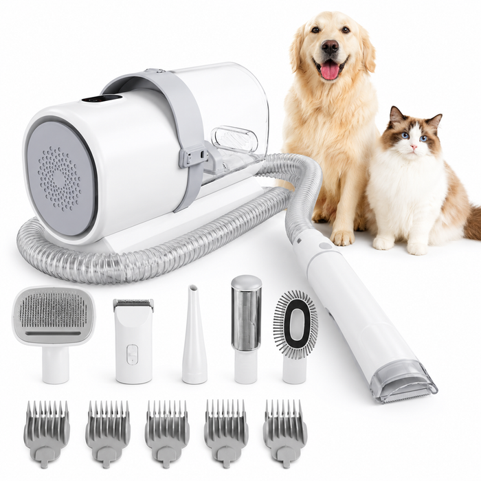 5-in-1 Pet Grooming Vacuum Kit with Clippers & Powerful Hair Collection