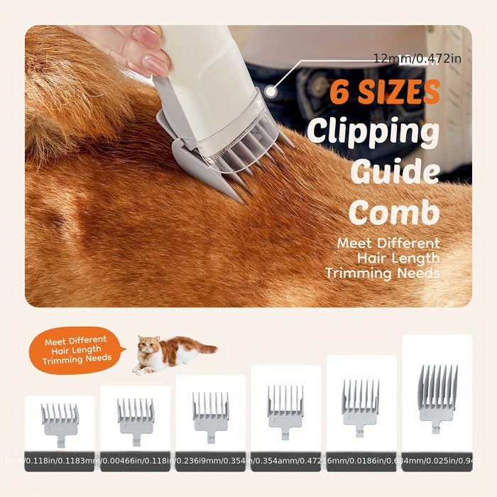 5-in-1 Pet Grooming Vacuum Kit with Clippers & Powerful Hair Collection