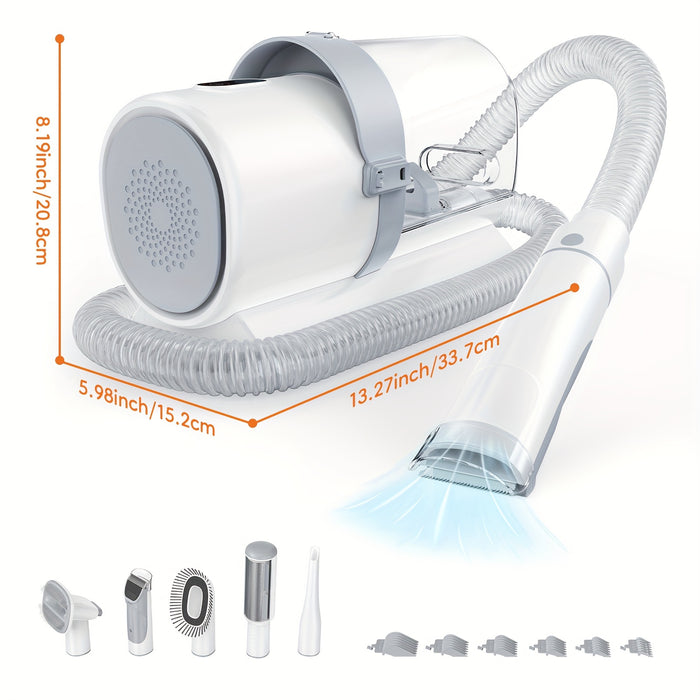 5-in-1 Pet Grooming Vacuum Kit with Clippers & Powerful Hair Collection