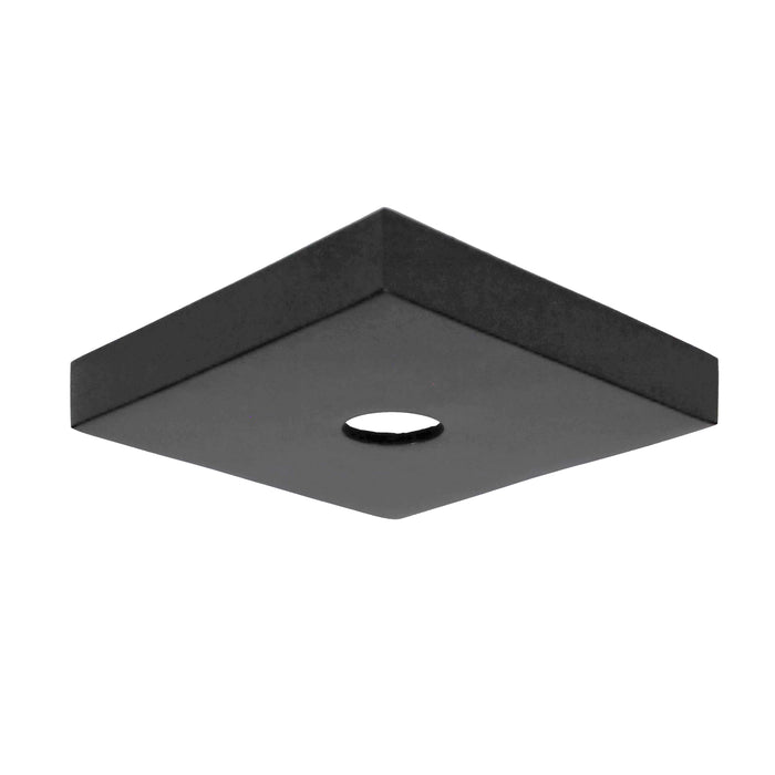 5 Inch Square Gloss Black Cast Iron Canopy, No Bar Holes (11764BKG)