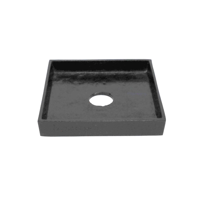 5 Inch Square Gloss Black Cast Iron Canopy, No Bar Holes (11764BKG)