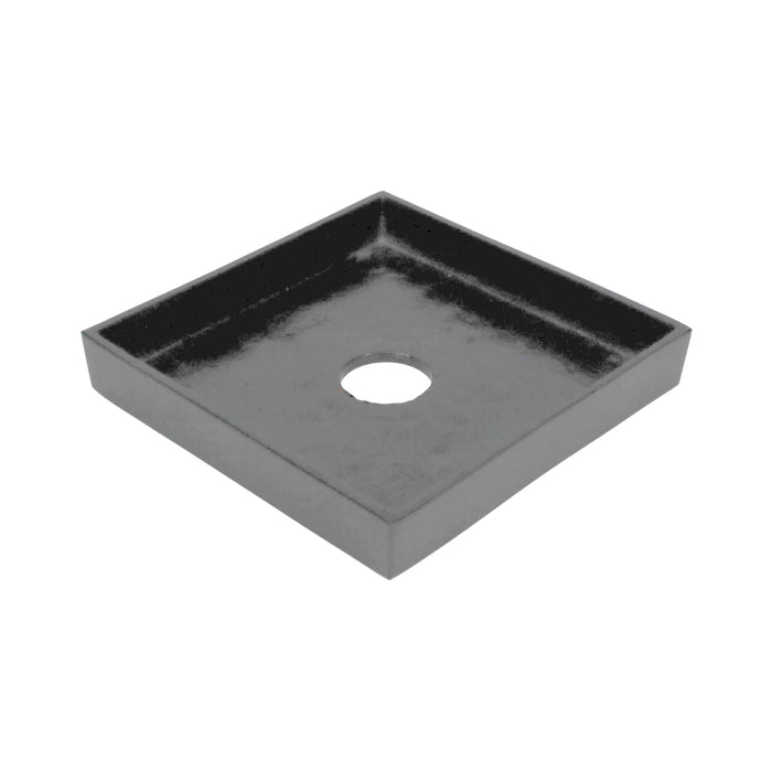 5 Inch Square Gloss Black Cast Iron Canopy, No Bar Holes (11764BKG)