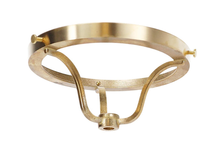 6" Fitter, Unfinished Die Cast Brass Lamp Shade Holder with three 8-32 set screws.(10782U)