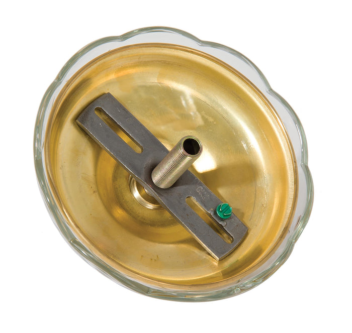 6 Inch Diameter Clear Crystal Canopy for Chandelier With Polished Brass Insert & Screw Collar