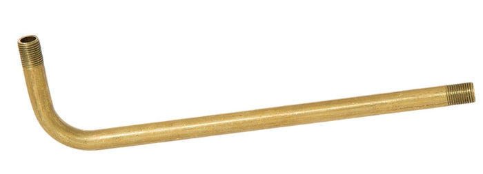 7-1/2" Long Solid Brass Bent Lamp Arm, 1/8M Both Ends, Unfinished