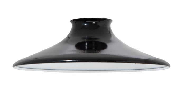 8" Dia. Black Enamel Finish Spun Steel Saucer Shade, 2-1/4" Fitter